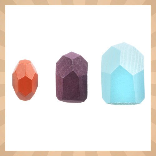 Holzbausteine Set für Kinder – 16 Bunte Bauklötze aus Holz zum Spielen - Easy2sell - Deluxe
