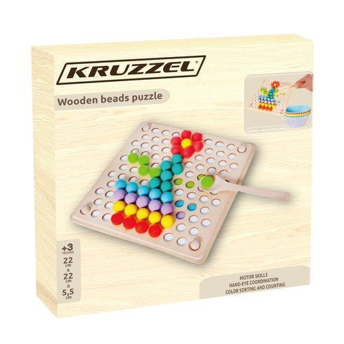 Holzperlen - Puzzle Mosaik Spielzeug – 36 - teilig, Mehrfarbig, Holz, ab 3 Jahren - Easy2sell - Deluxe