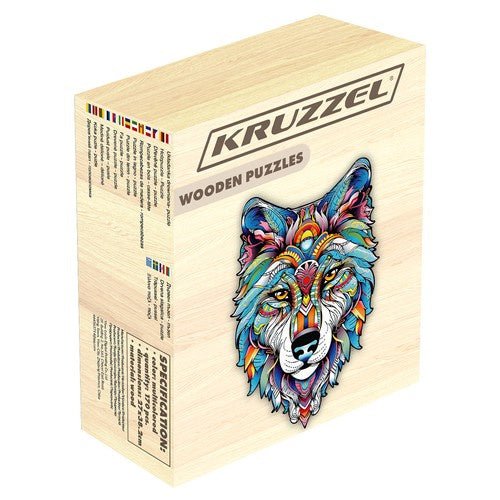 Holzpuzzle Wolf 170 Teile – Buntes Tierpuzzle aus Holz für Deko & Kinder - Easy2sell - Deluxe