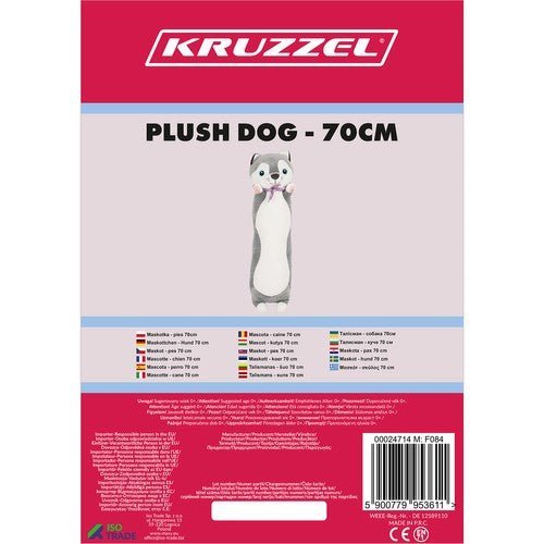 Hundemaskottchen Kissen Kuscheltier 70cm XXL Plüschtier Grau für Kinder - Easy2sell - Deluxe