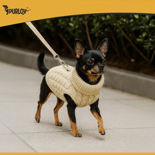 Hundepullover Strick für kleine Hunde & Katzen, Größe S, Beige, Warm - Easy2sell - Deluxe
