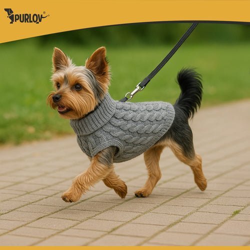 Hundepullover Winter Strickpullover für Hunde & Katzen, Größe M, Grau - Easy2sell - Deluxe