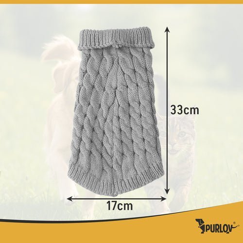 Hundepullover Winter Strickpullover für Hunde & Katzen, Größe M, Grau - Easy2sell - Deluxe