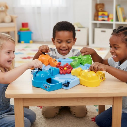Hungry Hippos Arcade - Spiel – Nilpferd Fangspiel für 2 - 4 Spieler, Bunt - Easy2sell - Deluxe
