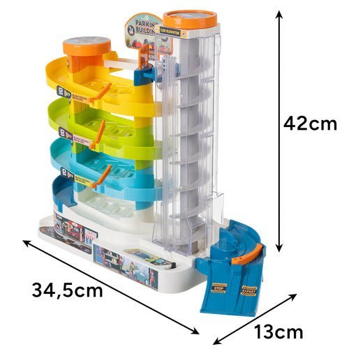 Interaktive Parkgarage mit 5 Ebenen – Spielzeug Parkhaus mit 6 Autos - Easy2sell - Deluxe