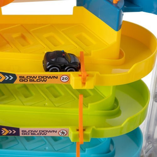 Interaktive Parkgarage mit 5 Ebenen – Spielzeug Parkhaus mit 6 Autos - Easy2sell - Deluxe