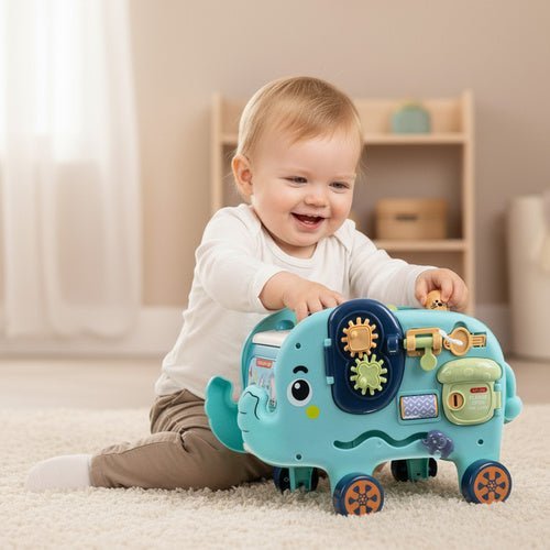 Interaktives Elefant Spielzeug – Montessori Motorikwürfel ab 18 Monaten - Easy2sell - Deluxe