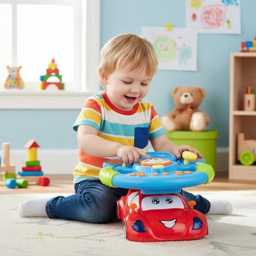 Interaktives Lenkrad Spielzeug mit Musik, LED - Projektor und Sound für Kinder - Easy2sell - Deluxe