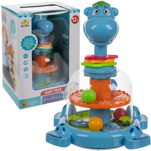 Interaktives Nilpferd Karussell mit Bunten Kugeln – Baby Kreisel ab 12 Monate - Easy2sell - Deluxe
