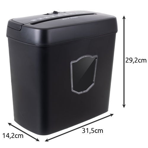 Aktenvernichter Papier CDs A4 P-4 5 Blatt 12,5 L 4x40 mm Rücklauf Auto Schwarz