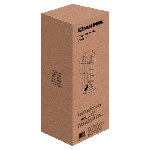 Kaminbesteck 5 - in - 1 Set aus Stahl mit Ständer Schaufel Besen Zange - Easy2sell - Deluxe
