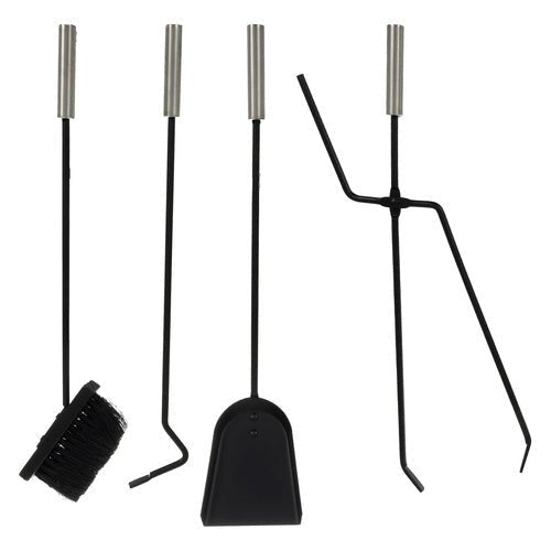 Kaminbesteck 5 - in - 1 Set aus Stahl mit Ständer Schaufel Besen Zange - Easy2sell - Deluxe