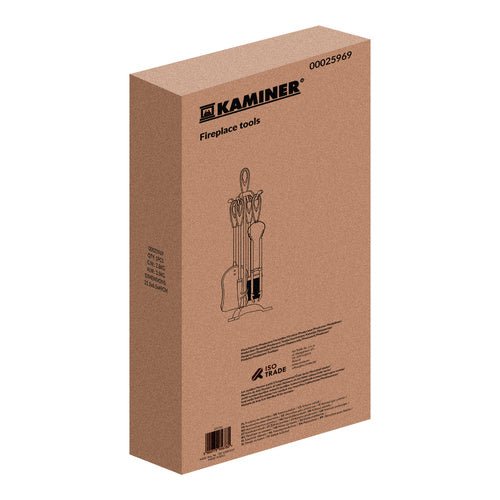 Kaminbesteck Set 4 - teilig – Kaminzubehör aus Edelstahl in Schwarz Matt - Easy2sell - Deluxe