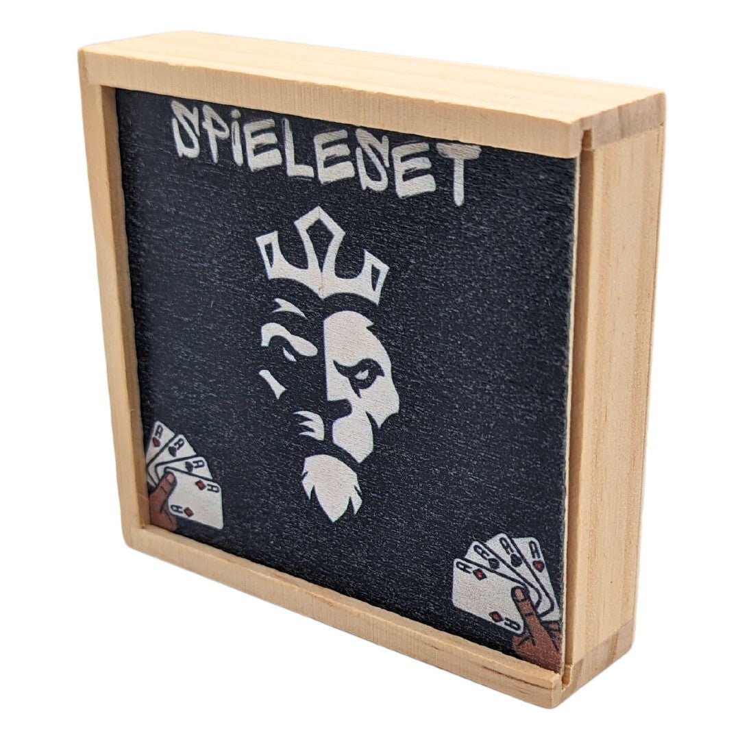 Kartenspiel Skat Poker mit 5x Würfel Spiele Set Reisen Naturholz Festivalking® - Easy2sell - Deluxe