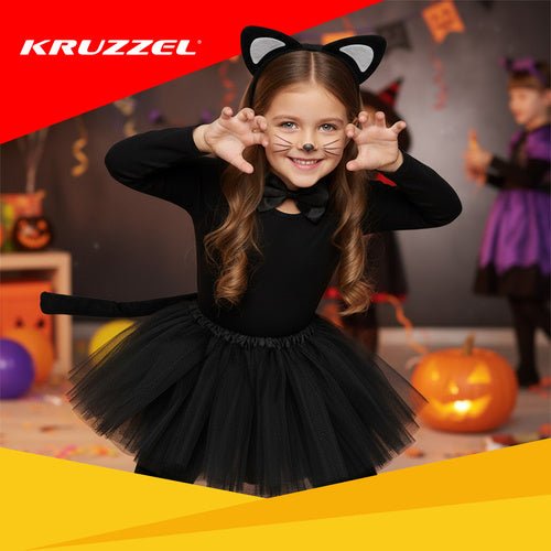 Kätzchenkostüm - Schwarz 4 - teilig Kruzzel 26518 - Easy2sell - Deluxe