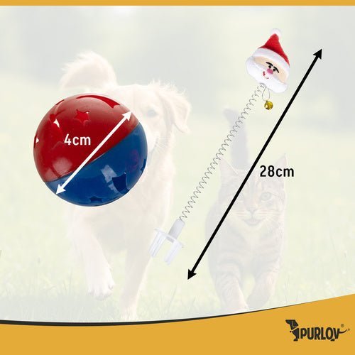 Katzenspielzeug Set 6 - teilig – Weihnachtsstrumpf mit Bällen und Federn - Easy2sell - Deluxe