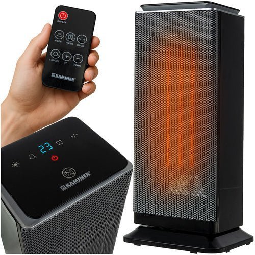 Keramik - Elektroheizung mit Fernbedienung, 2000W PTC - Heizer, Schwarz - Easy2sell - Deluxe