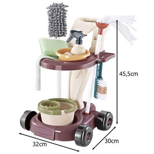 Kinder Reinigungsset 18 - in - 1 Spielzeug mit Staubsauger und Trolley - Easy2sell - Deluxe