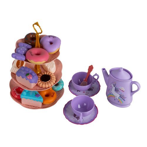 Kinder - Teeservice im Koffer – 42 - teiliges Spielzeug - Set mit Etagere, Bunt - Easy2sell - Deluxe