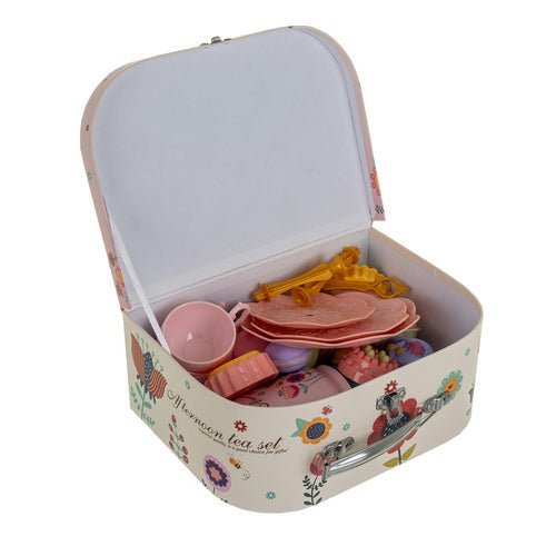Kinder Teeservice im Koffer – 48 - teiliges Spielzeugset mit Gebäck - Easy2sell - Deluxe