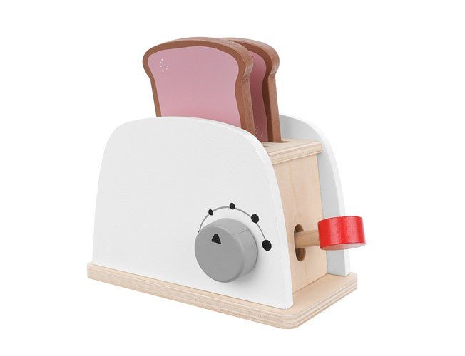 Kinder Toaster Set aus Holz – 8 - teiliges Frühstücksset Spielzeug Mehrfarbig - Easy2sell - Deluxe