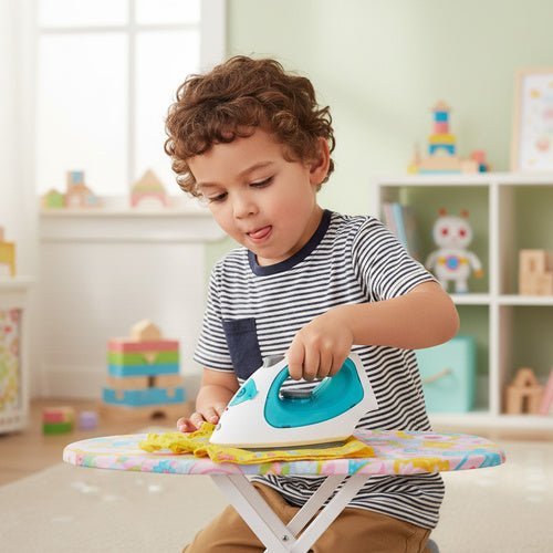 Kinderbügeleisen Interaktiv mit Sound und Licht – Blaues Spielzeug ab 3 Jahren - Easy2sell - Deluxe