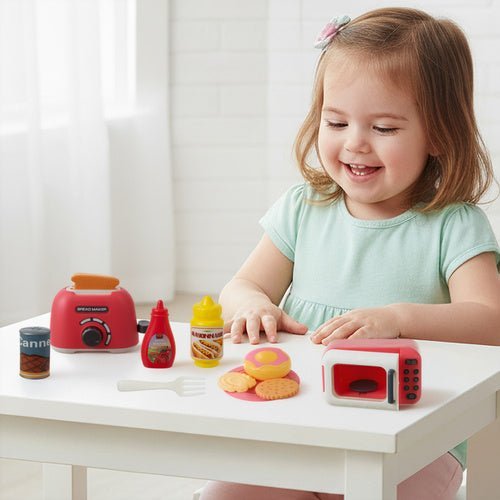 Kinderküchenset 26 - teilig mit Mixer, Toaster und Mikrowelle Spielzeug - Easy2sell - Deluxe