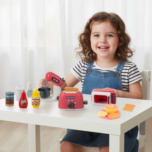 Kinderküchenset 26 - teilig mit Mixer, Toaster und Mikrowelle Spielzeug - Easy2sell - Deluxe