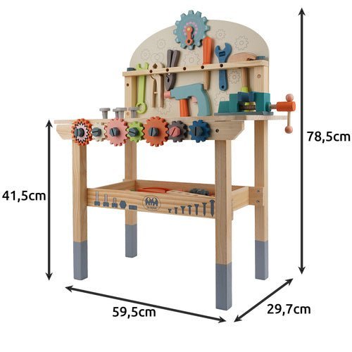 Kinderwerkstatt aus Holz – 3 - in - 1 DIY Werkbank Spielset Mehrfarbig - Easy2sell - Deluxe