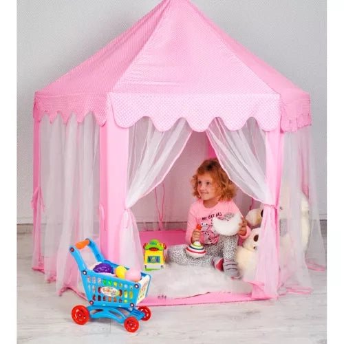 Kinderzelt Rosa Palastzelt – Spielzelt mit 6 Eingängen für Haus und Garten - Easy2sell - Deluxe