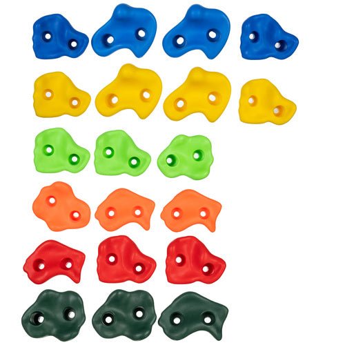 Klettersteine für Kinder – 22er Set Klettergriffe inkl. Schrauben, Bunt - Easy2sell - Deluxe