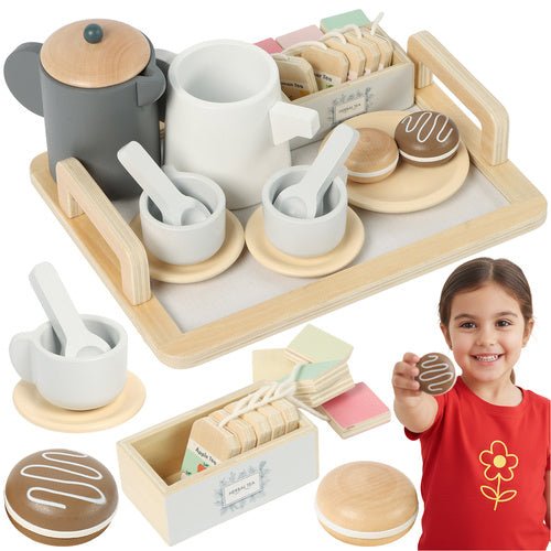 Kruzzel 26543 16 - teiliges Teeservice aus Holz - Easy2sell - Deluxe