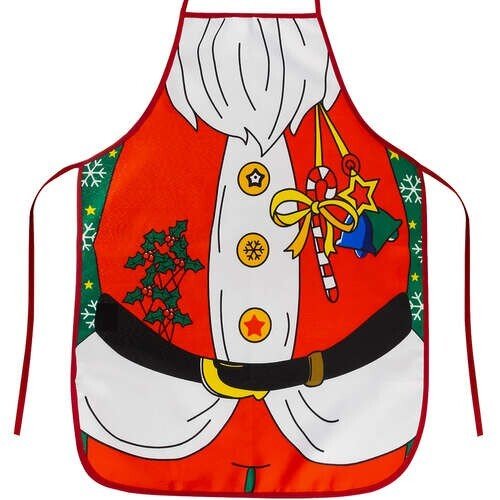 Küchenschürze Weihnachtsmann Kochschürze Latzschürze Weihnachten Schürze in Rot - Easy2sell - Deluxe