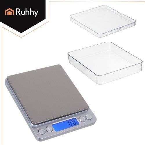 Küchenwaage Präzisionswaage 0,1g bis 2kg mit LCD und 2 Schüsseln - Easy2sell - Deluxe