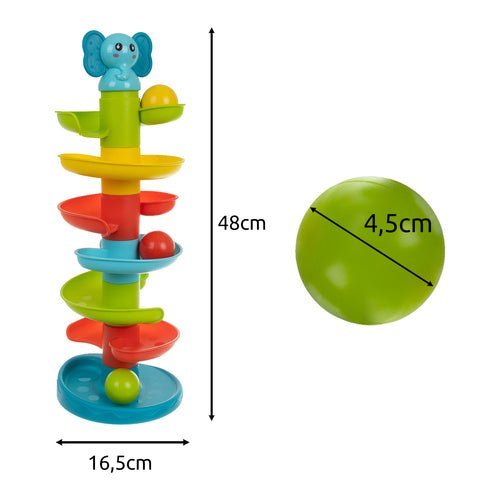 Kugelturm Kugelbahn mit Spiralbahn und 6 Bällen – Lernspielzeug ab 18 m - Easy2sell - Deluxe