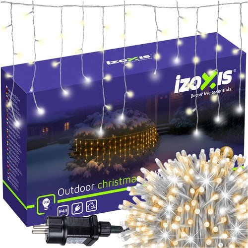 LED Eiszapfen Lichterkette 6m Warmweiß – 100 LEDs mit Blitzeffekt IP44 - Easy2sell - Deluxe