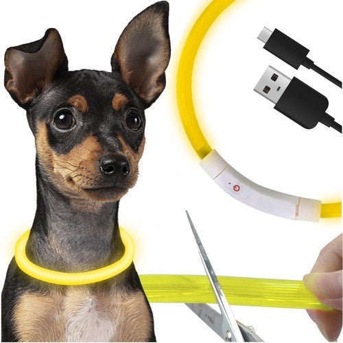 LED - Halsband mit verstellbarer Länge für Sicherheit, gelb - Easy2sell - Deluxe