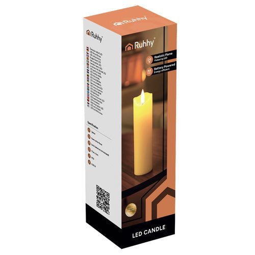 LED Kerze mit Flammeneffekt – Grablicht Einsatz 17cm Beige Warmweiß 1 Stk. - Easy2sell - Deluxe
