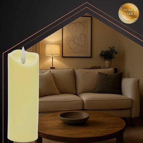 LED Kerze mit Flammeneffekt – Grablicht Einsatz 17cm Beige Warmweiß 1 Stk. - Easy2sell - Deluxe