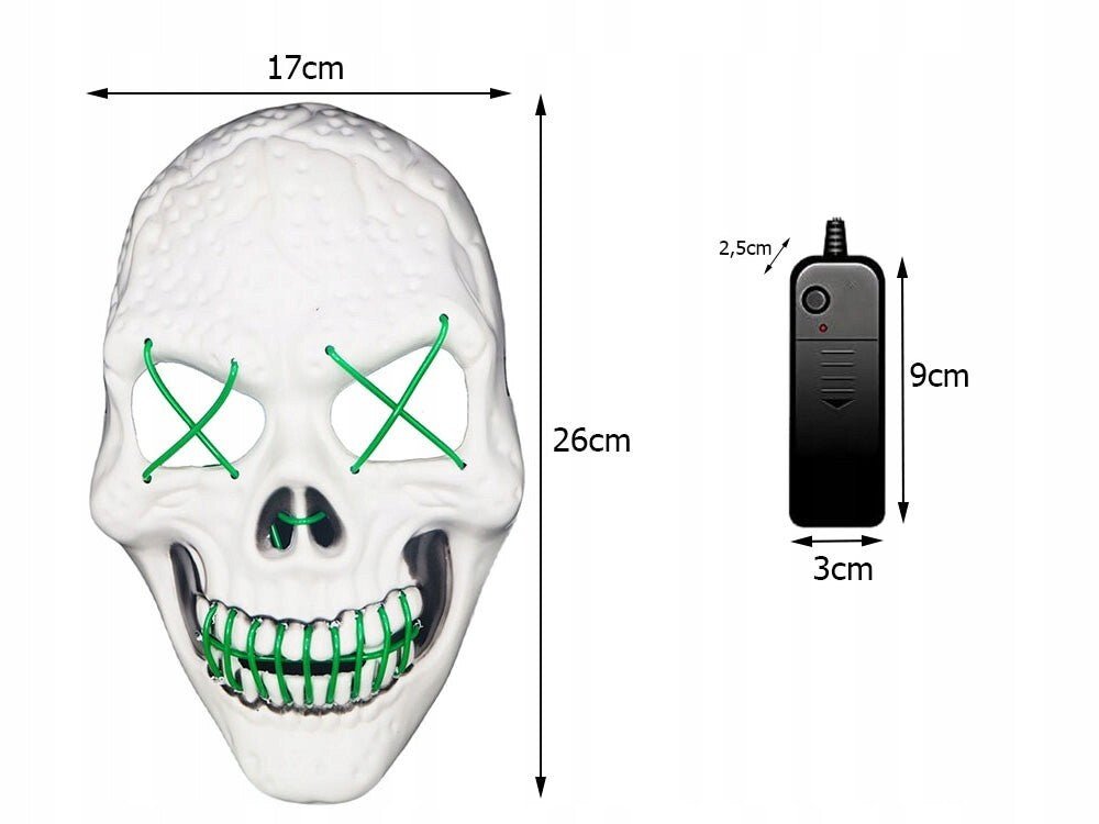 LED Totenkopf Maske Schädel Horror Grusel Verkleidung Kostüm für Halloween - Easy2sell - Deluxe