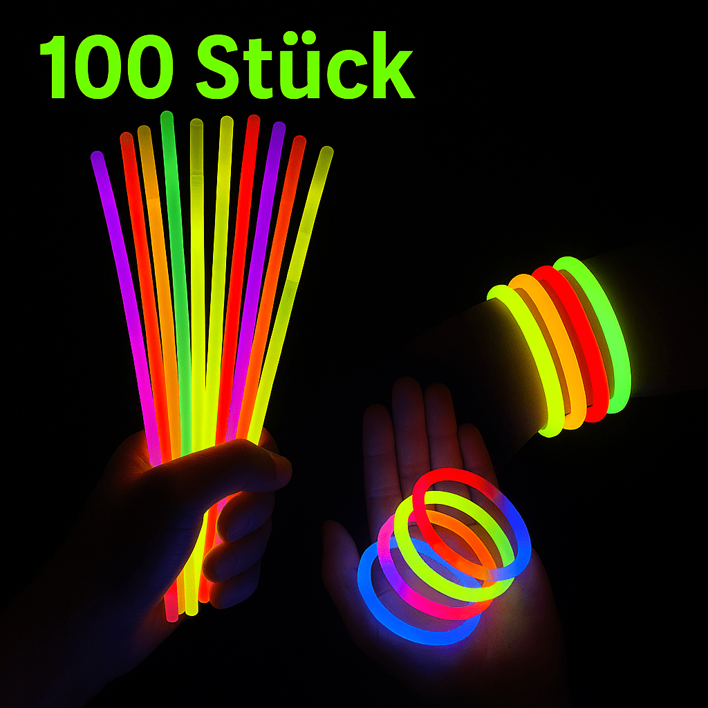 Leuchtende Knicklichter Set 100 Stück - Easy2sell - Deluxe