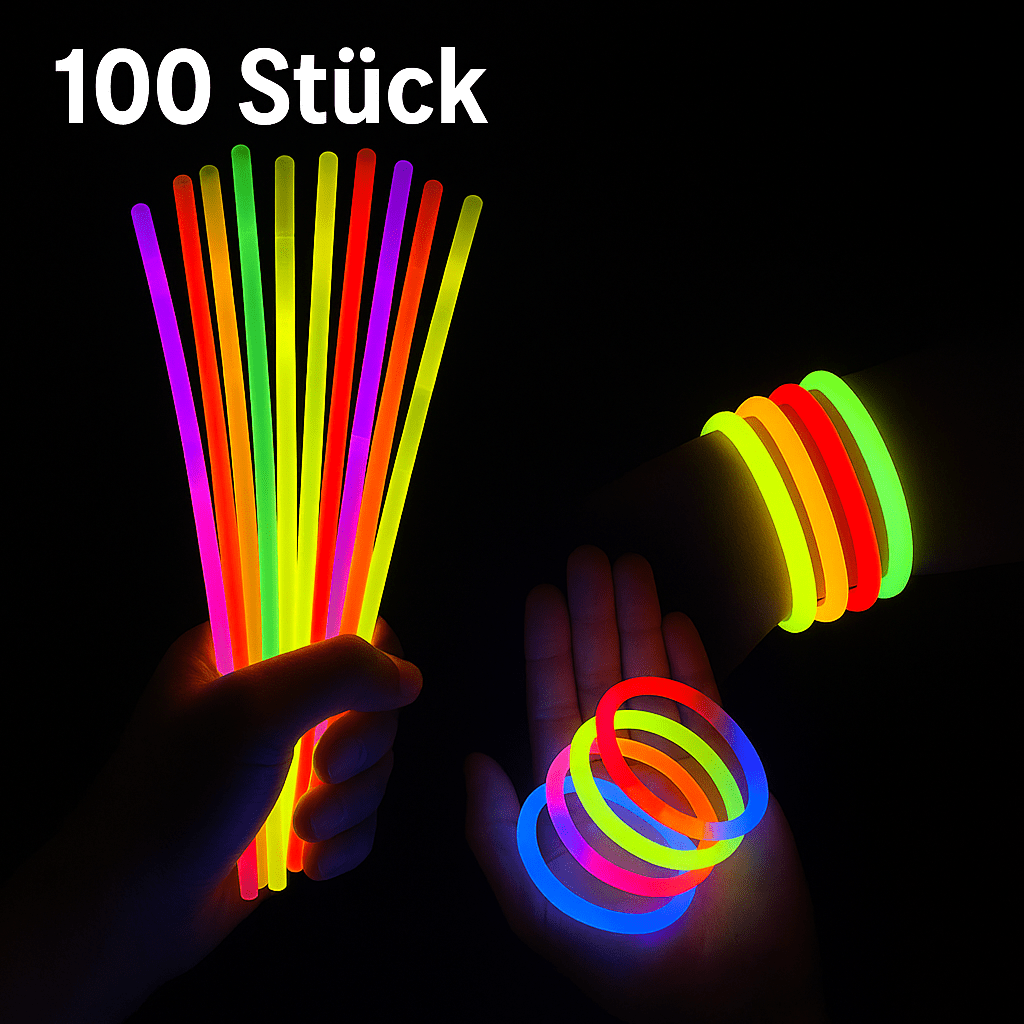 Leuchtende Knicklichter Set 100 Stück - Easy2sell - Deluxe