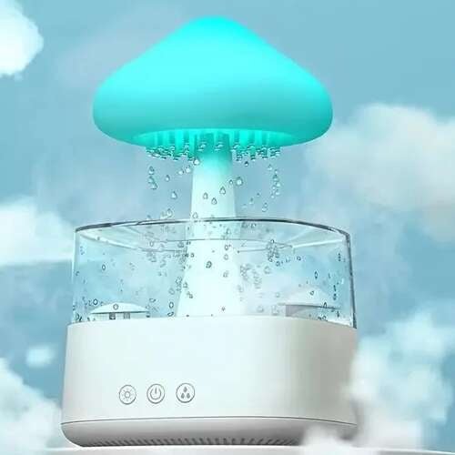 Luftbefeuchter mit Regeneffekt, LED - Nachtlampe und Aromatherapie, 450ml Weiß - Easy2sell - Deluxe