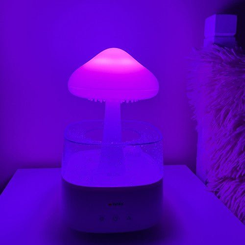 Luftbefeuchter mit Regeneffekt, LED - Nachtlampe und Aromatherapie, 450ml Weiß - Easy2sell - Deluxe