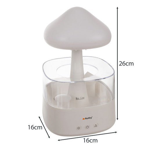 Luftbefeuchter mit Regeneffekt, LED - Nachtlampe und Aromatherapie, 450ml Weiß - Easy2sell - Deluxe
