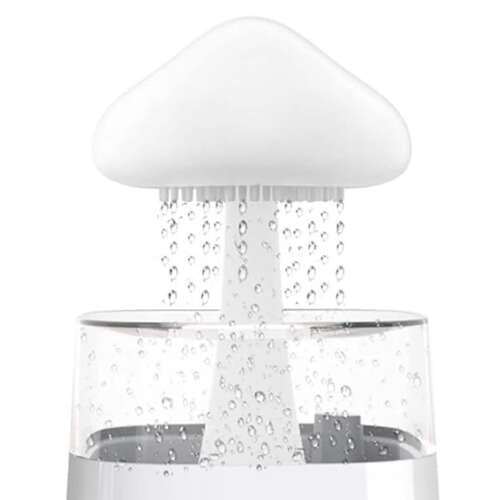 Luftbefeuchter mit Regeneffekt, LED - Nachtlampe und Aromatherapie, 450ml Weiß - Easy2sell - Deluxe