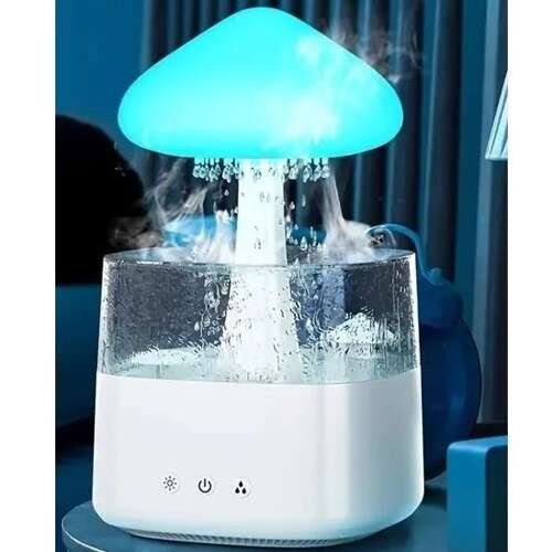 Luftbefeuchter mit Regeneffekt, LED - Nachtlampe und Aromatherapie, 450ml Weiß - Easy2sell - Deluxe