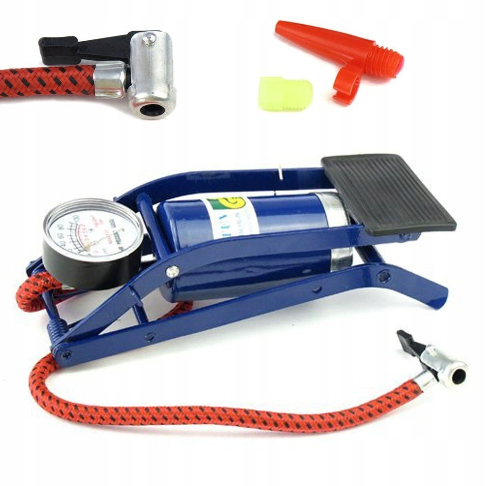 Luftpumpe Fahrradpumpe Fußpumpe Fußluftpumpe Autopumpe Tretpumpe Manometer 7 bar - Easy2sell - Deluxe