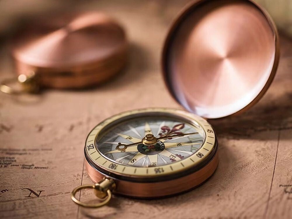 Messing Kompass Taschenkompass Taschenuhr Outdoor Schlüssel Survival Wandern - Easy2sell - Deluxe