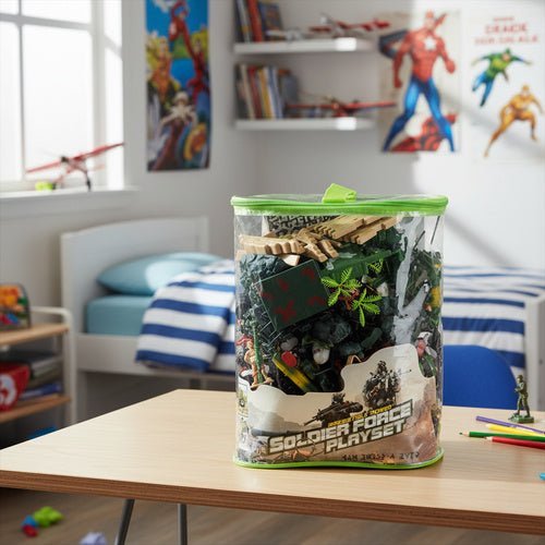 Militär Spielzeug Set mit 300 Soldaten Figuren, Panzer und Koffer - Easy2sell - Deluxe